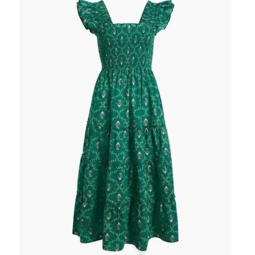 Hill House Nap Dress Emerald Trellis